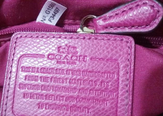 authentic coach bag numbers